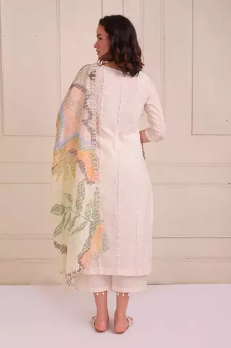 Ivory Print Organic Cotton Kurta Set