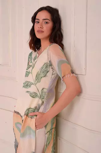 Ivory Print Organic Cotton Kurta Set