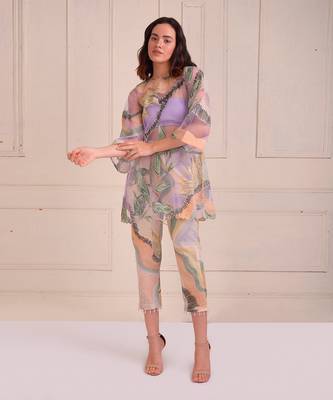 Lavender Print Organic Cotton Kurta Set 1