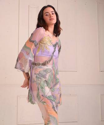 Lavender Print Organic Cotton Kurta Set 2