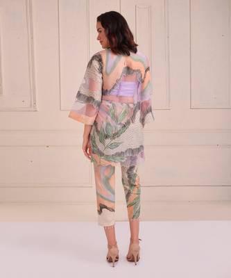 Lavender Print Organic Cotton Kurta Set 3