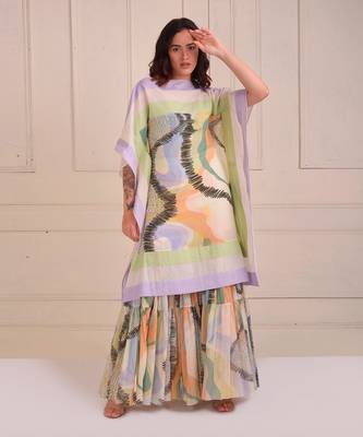 Ivory Print Organic Cotton Sharara Set 1