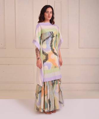 Ivory Print Organic Cotton Sharara Set 3