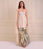 Ivory Print Organic Cotton Sharara Set