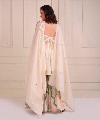 Ivory Print Organic Cotton Sharara Set 4