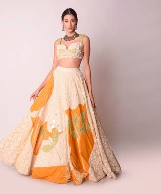 Ivory Organic Cotton Lehenga Set 3