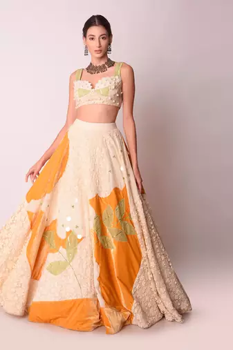 Ivory Organic Cotton Lehenga Set