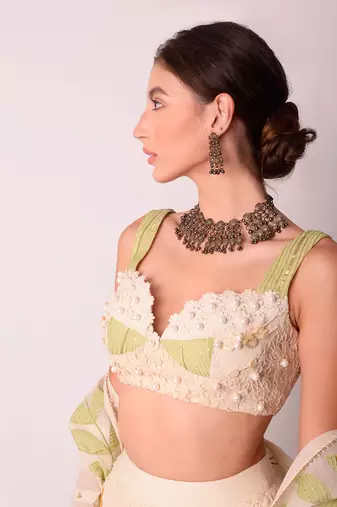 Ivory Organic Cotton Lehenga Set