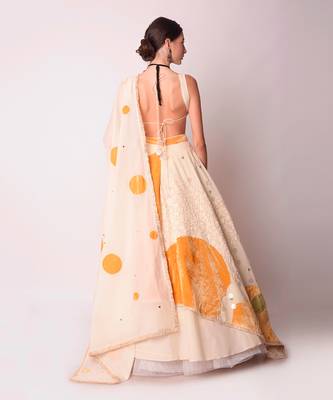 Ivory & Mustard Organic Cotton Lehenga Set 4