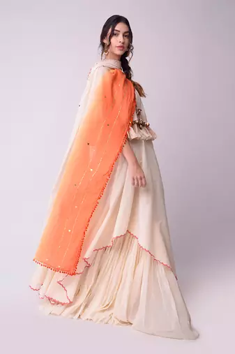 Ivory Organic Cotton Lehenga Set