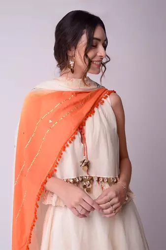 Ivory Organic Cotton Lehenga Set