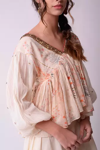 Ivory Organic Cotton Lehenga Set