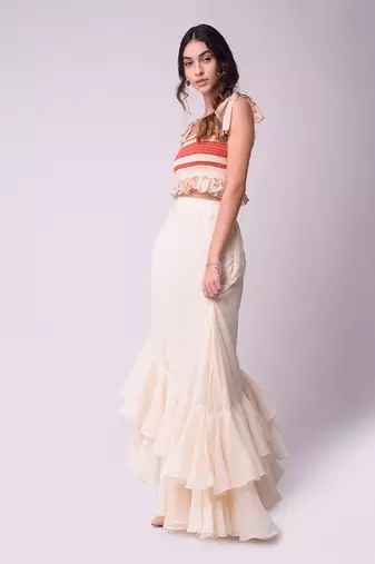 Ivory Organic Cotton Lehenga Set