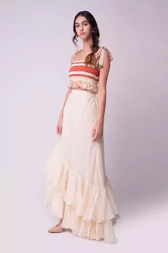 Ivory Organic Cotton Lehenga Set