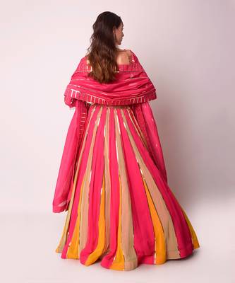 Fusia Georgette & Chanderi Lehenga Set 2
