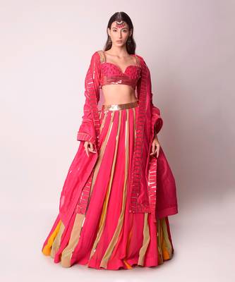 Fusia Georgette & Chanderi Lehenga Set 4