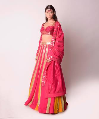 Fusia Georgette & Chanderi Lehenga Set 5