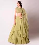 Jade Crepe & Organza Lehenga Set