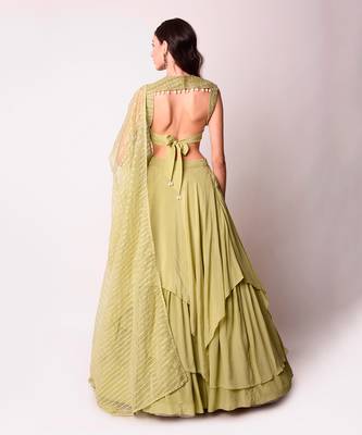 Jade Crepe & Organza Lehenga Set 3