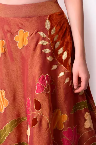 Multicolour Tissue Lehenga Set