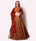 Rust & Gold Tissue Lehenga Set