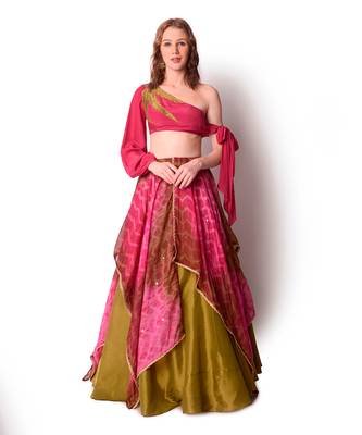 Multicolour Tissue Lehenga Set 1