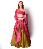 Multicolour Tissue Lehenga Set