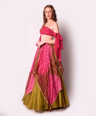 Multicolour Tissue Lehenga Set 2