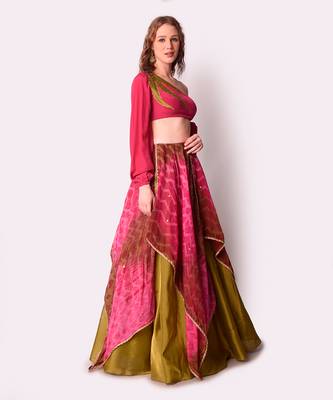 Multicolour Tissue Lehenga Set 3