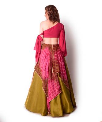 Multicolour Tissue Lehenga Set 6