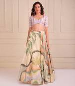 Ivory Print Organic Cotton Lehenga Set
