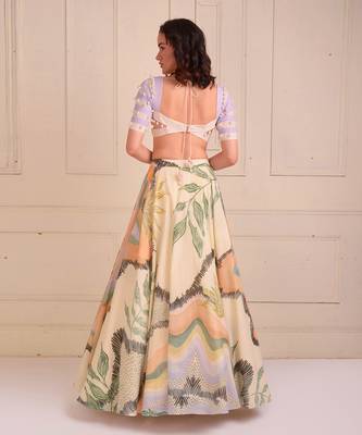 Ivory Print Organic Cotton Lehenga Set 2