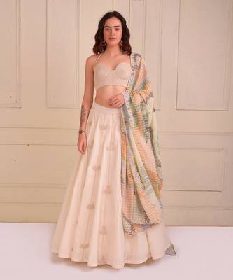 Ivory Print Organic Cotton Lehenga Set 1
