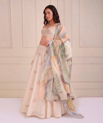 Ivory Print Organic Cotton Lehenga Set 2