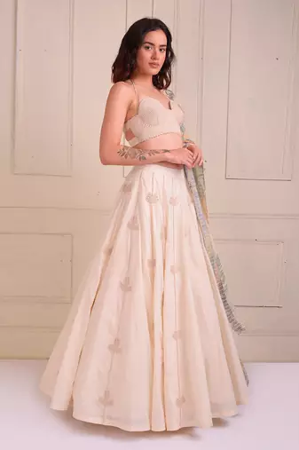 Ivory Print Organic Cotton Lehenga Set