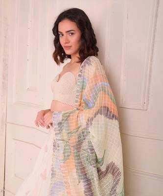 Ivory Print Organic Cotton Lehenga Set 4