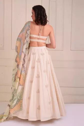 Ivory Print Organic Cotton Lehenga Set