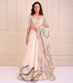 Ivory Print Organic Cotton Lehenga Set