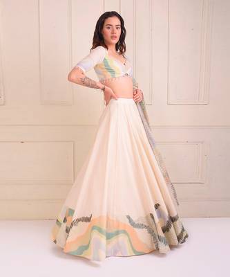 Ivory Print Organic Cotton Lehenga Set 3