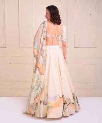 Ivory Print Organic Cotton Lehenga Set 5