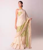 Ivory Organic Cotton Drape Saree