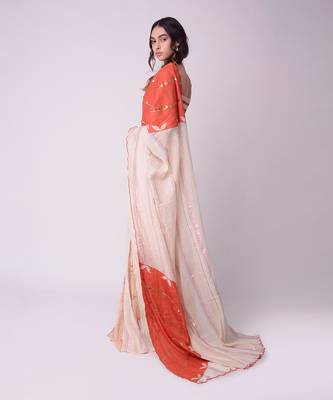 Ivory Organic Cotton Saree Set 3