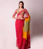 Multicolour Net & Georgette Saree Set