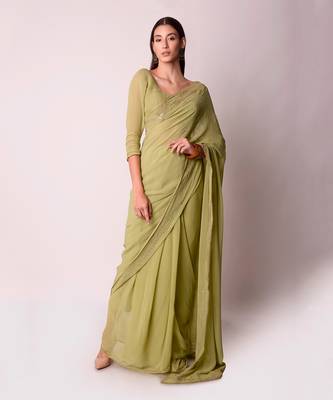 Jade Georgette Saree Set 1