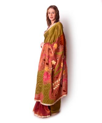 Multicolour Tissue Saree Set 4