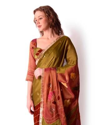 Multicolour Tissue Saree Set 5