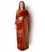 Rust & Gold Tissue Saree Set