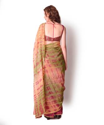 Multicolour Chanderi Saree Set 4