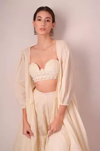 Ivory Organic Cotton Jacket Set