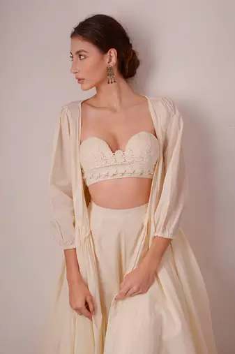Ivory Organic Cotton Jacket Set